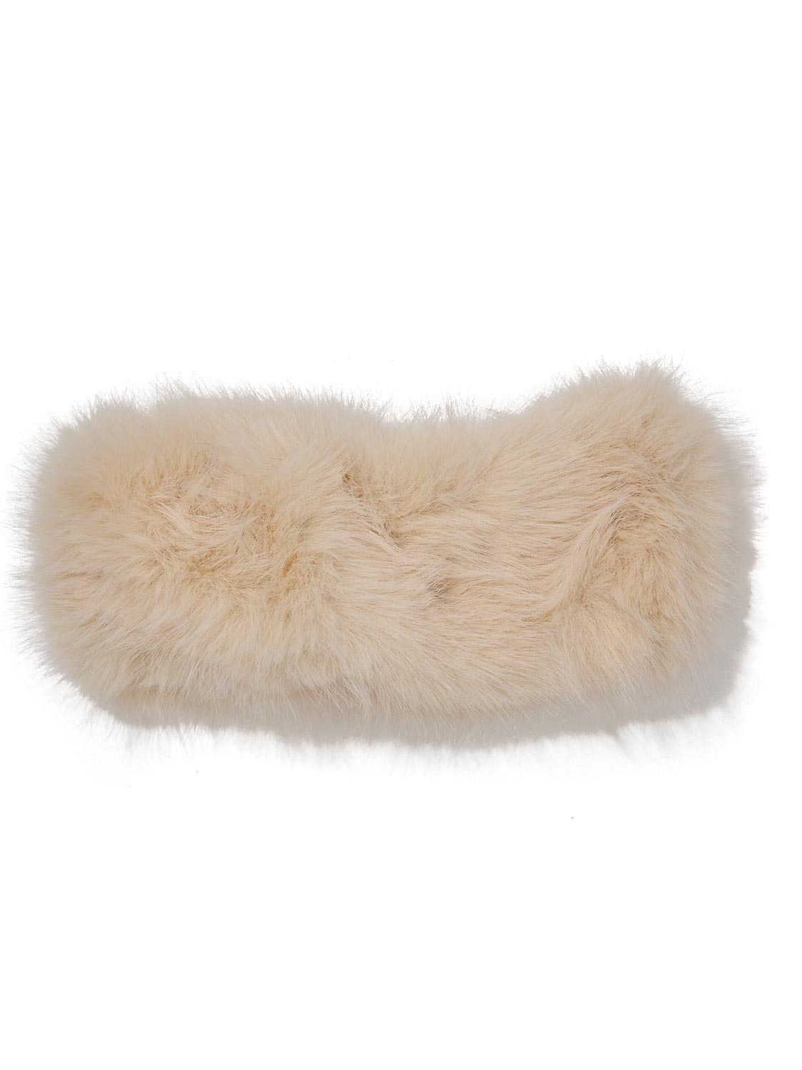 Black Faux Fur Knit Headband - Top View - Suzy Shier