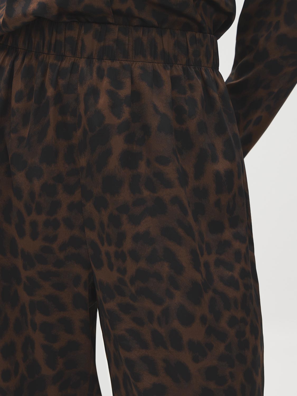 Bison Animal Print Satin PJ Set - Fabric Detail - Suzy Shier