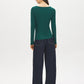 Forest Biome Ribbed Boat Neck Knit Top - Back View - Suzy Shier
