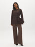 Z. Brown Open-Front Bell Sleeve Cardigan - Front View - Suzy Shier
