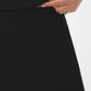Black Pleated Sweater Knit Flippy Mini Skirt - Close-up Fabric Detail - Suzy Shier