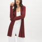 Syrah Ribbed Knit Duster Cardigan - Woman Wearing Open-Front Long Cardigan - Suzy Shier