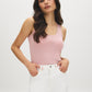 Black Sleeveless Organic Cotton Scoop Neck Tank - Close-up View - Suzy Shier