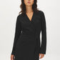 Black Studded Blazer Dress with Notch Collar - Front View - Suzy Shier