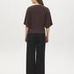 Coffee Bean Butterfly Sleeve Boat Neck Knit Top - Back View - Suzy Shier