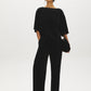 Black Velvet Wide-Leg Pull-On Pants - Woman Wearing Knit Velvet Trousers - Suzy Shier