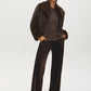 Brown Sequined Mesh Tee - Front View - Suzy Shier