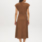 Bison Faux Suede Midi Dress with Hardware Detail - Back View - Suzy Shier