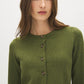 Chive Crew Neck Button-Front Cardigan - Close-up Button Detail - Suzy Shier