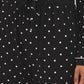 Jet Black/Snow White Polka Dot Two-Piece PJ Set - Waistband Detail - Suzy Shier