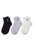 Multi 3-Pack Ankle Socks with Bow Detail - Close-up of Ribbed Cuffs with Bow - Suzy Shier