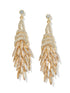 Gold Gem Statement Earrings - Close-up of Crystal Accents - Suzy Shier