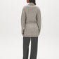 Dolphin Melange Cable Knit Shawl Collar Duster Sweater - Back View - Suzy Shier