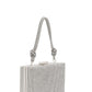 Silver Rhinestone Hard Case Minaudiere - Side Profile View - Le Chateau