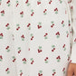 Snow White Cherry Bow Print Knit PJ Set - Close-up Fabric Detail - Suzy Shier