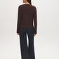 Coffee Bean Button-Front Crew Neck Cardigan - Back View - Suzy Shier