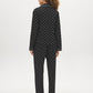 Jet Black/Snow White Polka Dot Two-Piece PJ Set - Back View - Suzy Shier