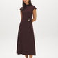 Winetasting Keyhole Back Knit Dress with Belt - Front View - Suzy Shier