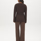 Z. Brown Open-Front Bell Sleeve Cardigan - Back View - Suzy Shier
