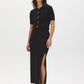 Bruised Burgundy Melange Ribbed Knit Sweater Skirt with Side Slit - Woman Wearing Knit Skirt - Suzy Shier