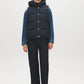 Navy Quilted Puffer Vest with Hood - Front View - Suzy Shier