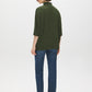 Deep Depths/Chive Textured Funnel Neck Boxy Tee - Back View - Suzy Shier