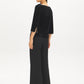Jet Black Rhinestone Detail Velvet Boat Neck Top - Back View - Suzy Shier