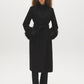 Dark Brown Melange Long Belted Faux Wool Coat - Front View - Suzy Shier