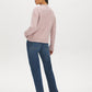 Pink Diagonal Stitch Mock Neck Sweater - Back View - Suzy Shier