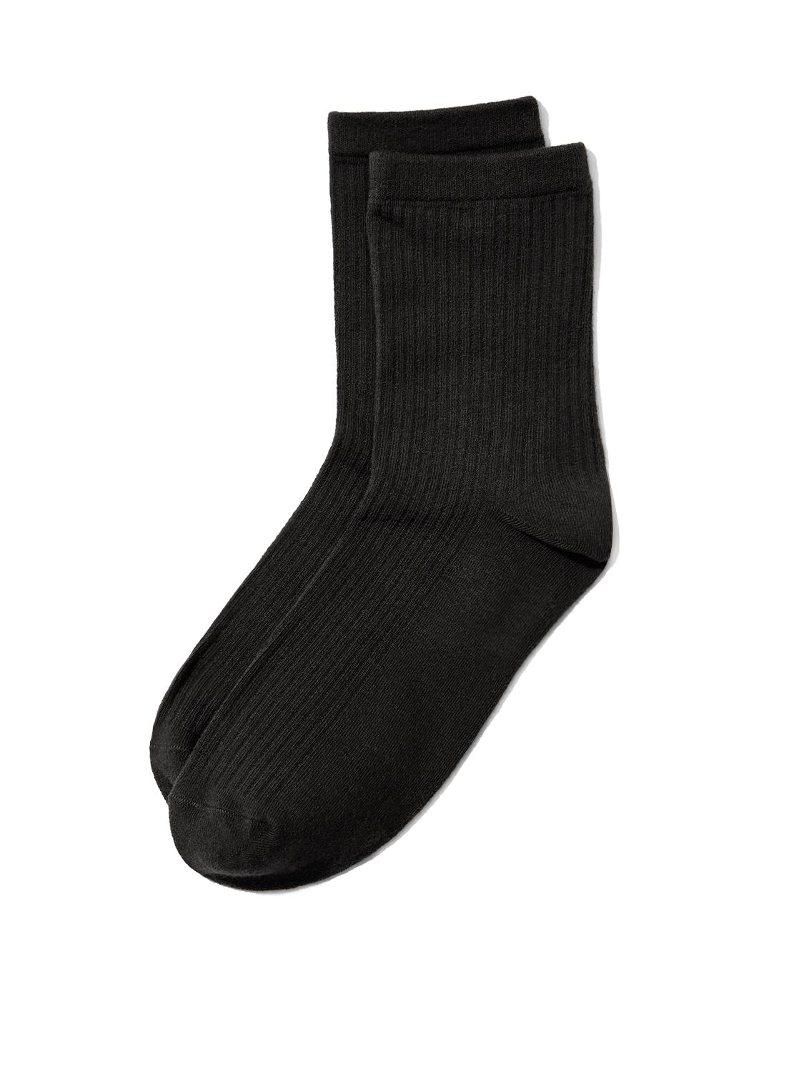 Black Ribbed Knit Socks - Close-up Ribbed Texture - Suzy Shier