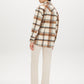 Khaki Plaid Shacket with Front Pockets - Back View - Suzy Shier