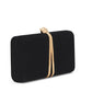 Black and Gold Velour Minaudiere - Side Profile View - Le Chateau