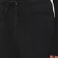 Black Brushed Tencel Straight Leg Pant - Close-up Drawcord Detail - Suzy Shier