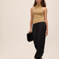 Gold Sleeveless Tinsel Lurex Knit Sweater - Full Body View - Le Chateau