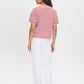 Jester Red Stripe Cotton Crew Neck Tee - Woman Wearing Loose-Fit Striped Top - Suzy Shier