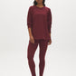 Zinfandel Brushed Knit Leggings with Wide Waistband - Woman Wearing Stretchy Knit Leggings - Suzy Shier