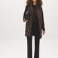 Brown Quilted Long Puffer Vest with Hood - Woman Wearing Water-Resistant Outerwear - Suzy Shier