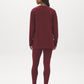 Wine Cloud Fleece Tunic with Raglan Sleeves - Woman Wearing Long Sleeve Crew Neck Top - Suzy Shier