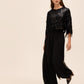 Black Sequin Fringe Bolero Cover Up - Side Profile View - Le Chateau