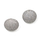 Silver/Clear Pave Button Earrings - Close-up of Sparkling Jewelry - Suzy Shier