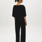 Jet Black Velvet Boat Neck Boxy Top - Back View - Suzy Shier