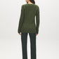 Ivy Melange V-Neck Cable Knit Sweater - Back View - Suzy Shier