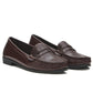 Black Faux Leather Penny Loafer - Angled Pair View - Suzy Shier
