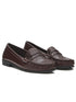Black Faux Leather Penny Loafer - Angled Pair View - Suzy Shier