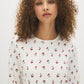 Snow White Cherry Bow Print Knit PJ Set - Close-up Top Detail - Suzy Shier