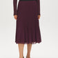 Winetasting Pleated Chiffon Skirt with Elastic Waistband - Front View - Suzy Shier