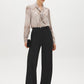 Ashes of Roses Printed Blouse with Neck Tie - Front View - Suzy Shier