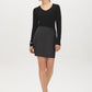 Black Faux Leather Mini Skirt with Back Zipper - Side Profile View - Suzy Shier