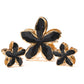 Set of 3 Metal Hibiscus Flower Hair Claws - Close-up of Floral Design - Suzy Shier