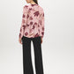 Dusty Pink Multi Chiffon Peplum Blouse - Back View - Suzy Shier